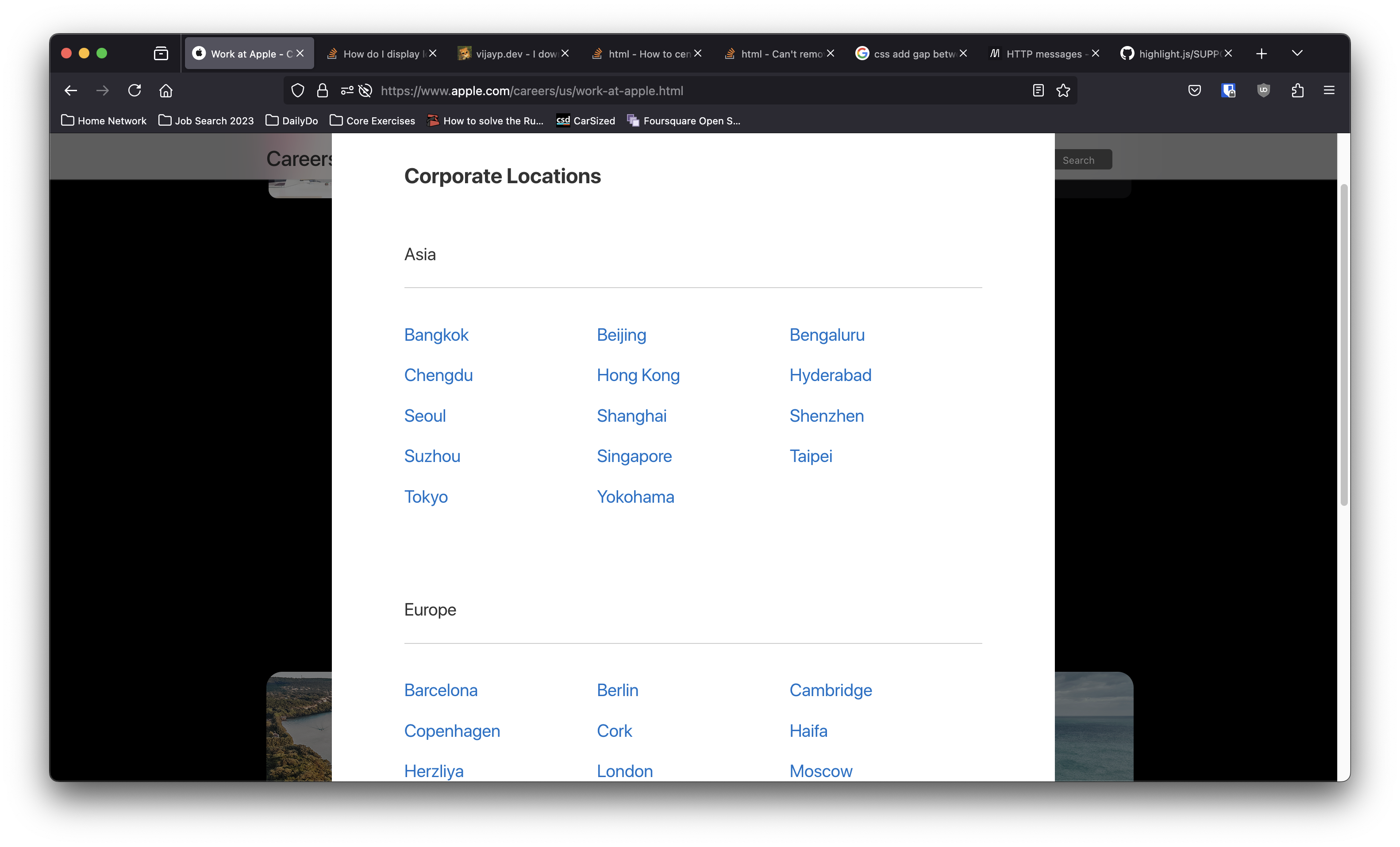 Apple’s location list